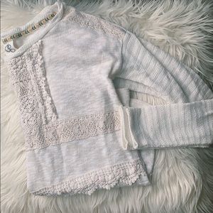 ANTHRO One September Long-Sleeve Crochet Top